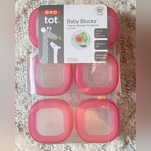 Baby Blocks Freezer Storage Containers - Pink